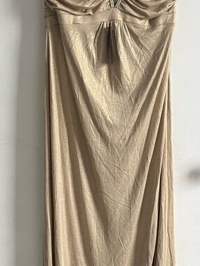 The Limited Metallic Champagne Maxi Skirt